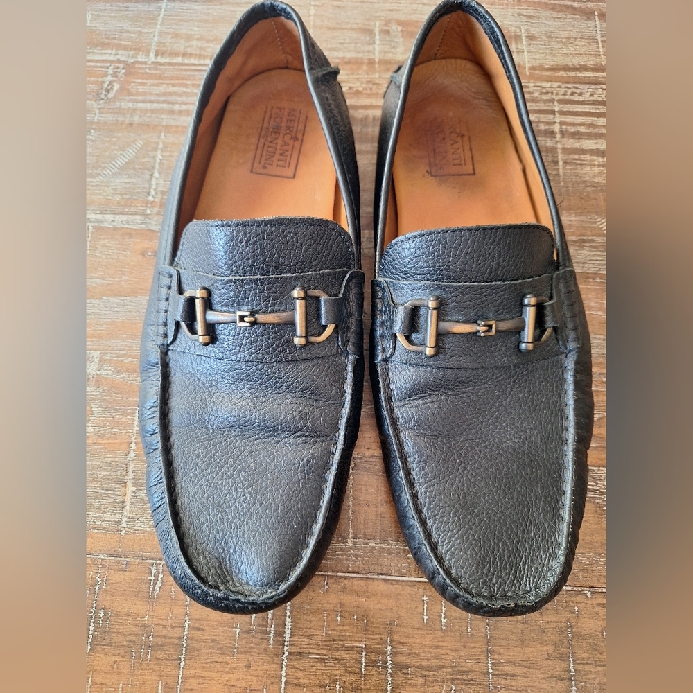 Mercanti Fiorentini Men's Shoes Black‎ Leather Loafers Size 10 M Made in Brazil